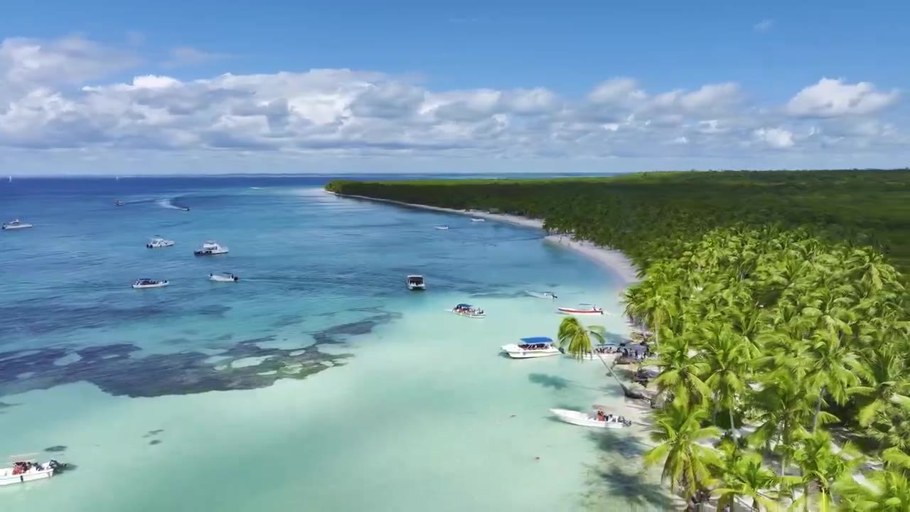 Veduta aerea della costa di Bávaro, Repubblica Dominicana